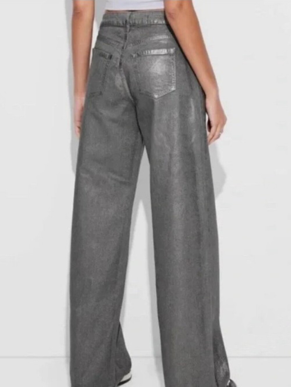 Wild Fable High Rise Baggy Fit Silver Grey Jeans Size 12 31.5 In Inseam NWT - Picture 4 of 6